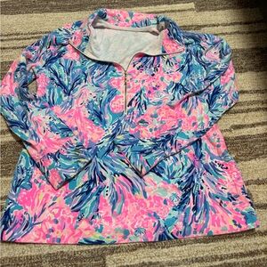 Lilly Pulitzer Pink and Blue Floral Zip Up